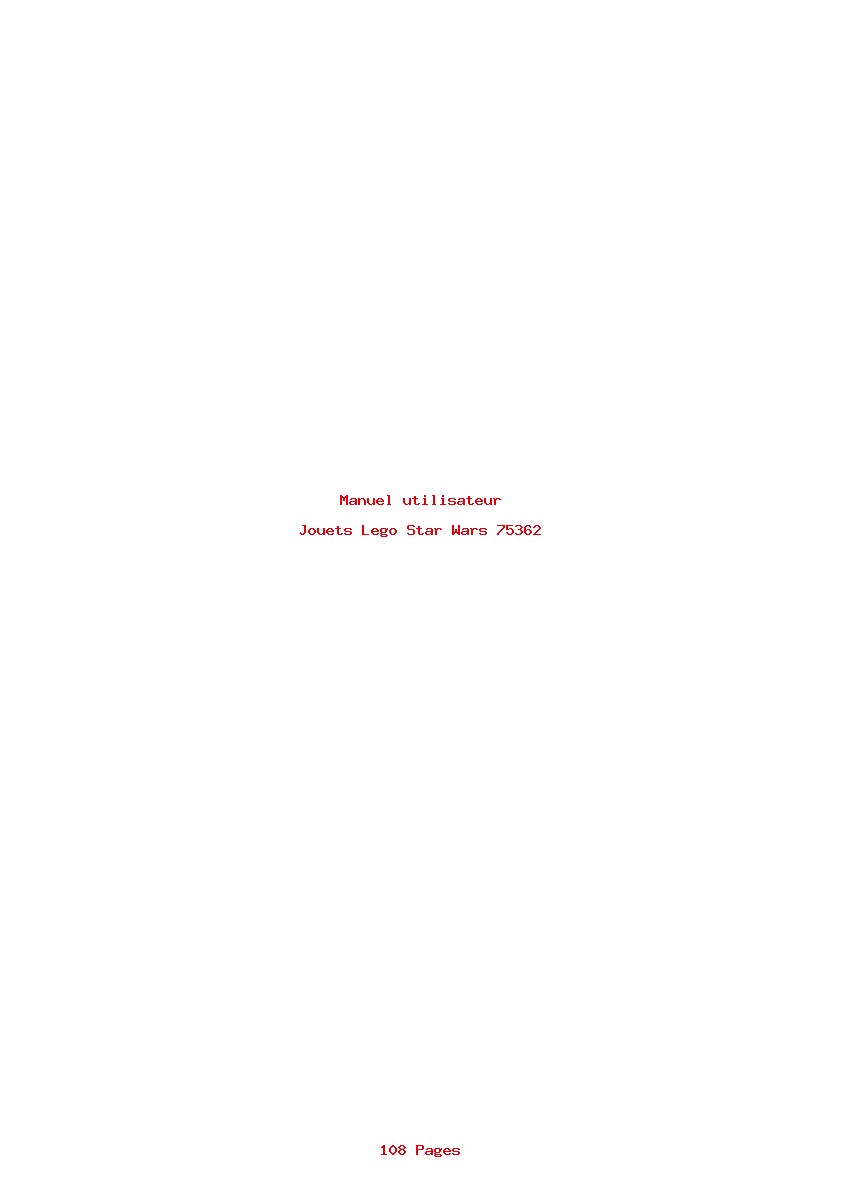 Page 1 de la notice Manuel utilisateur Lego Star Wars 75362