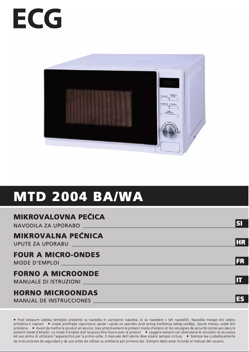 Page 1 of the manual User Manual ECG MTD 2004 BA