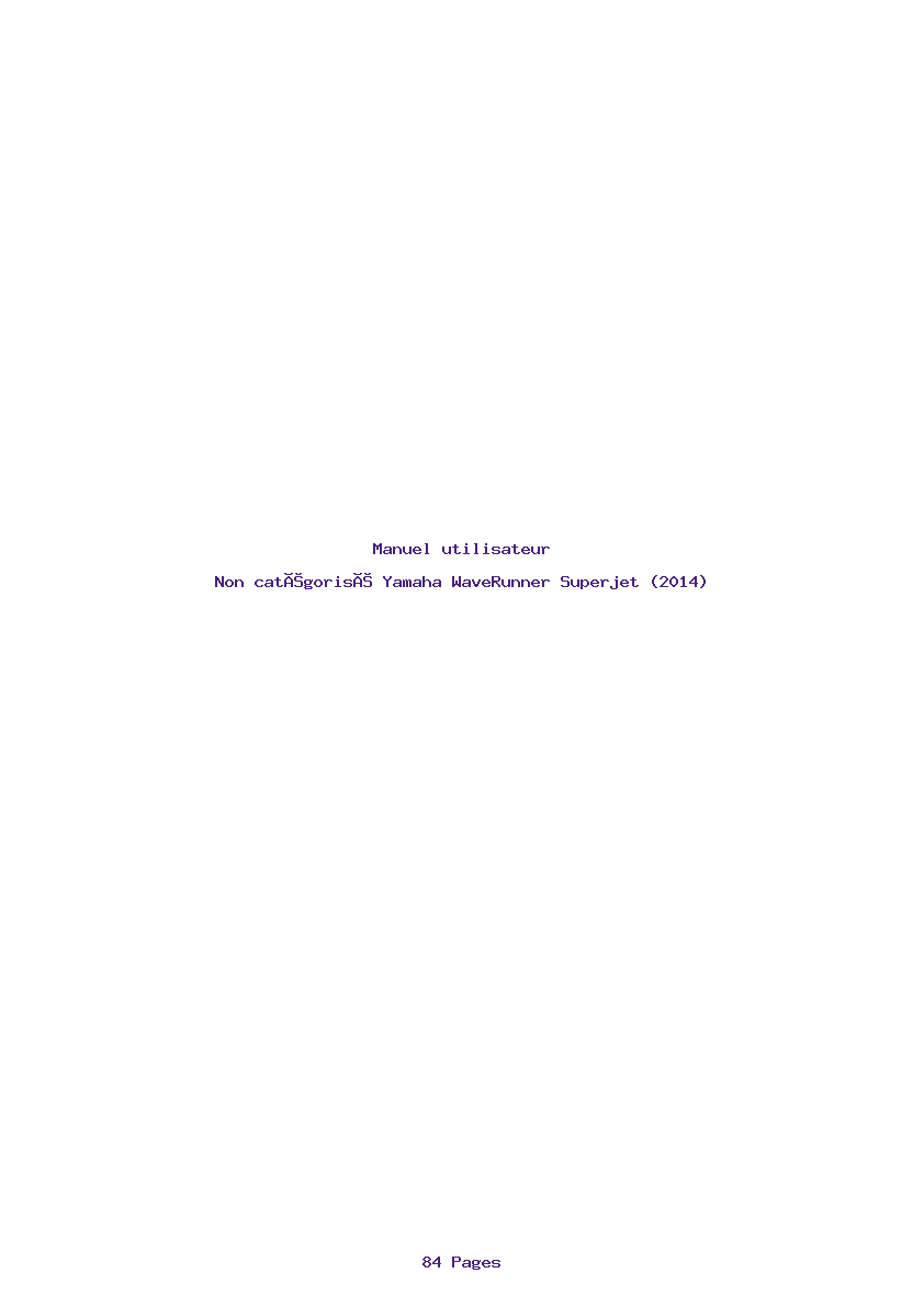 Page 1 de la notice Manuel utilisateur Yamaha WaveRunner Superjet (2014)