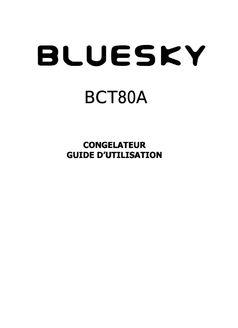 Page 1 de la notice Manuel utilisateur Bluesky BCT 80A