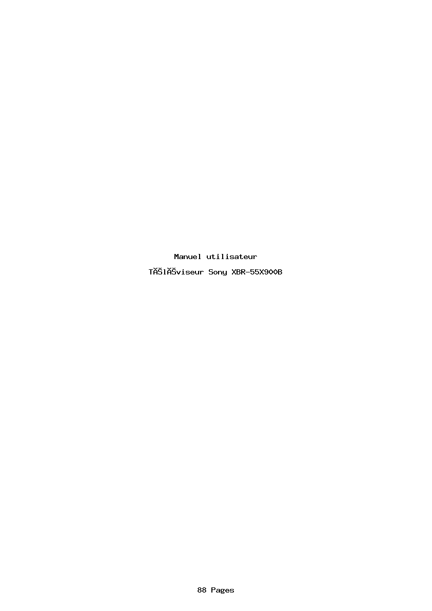 Page 1 de la notice Manuel utilisateur Sony XBR-55X900B