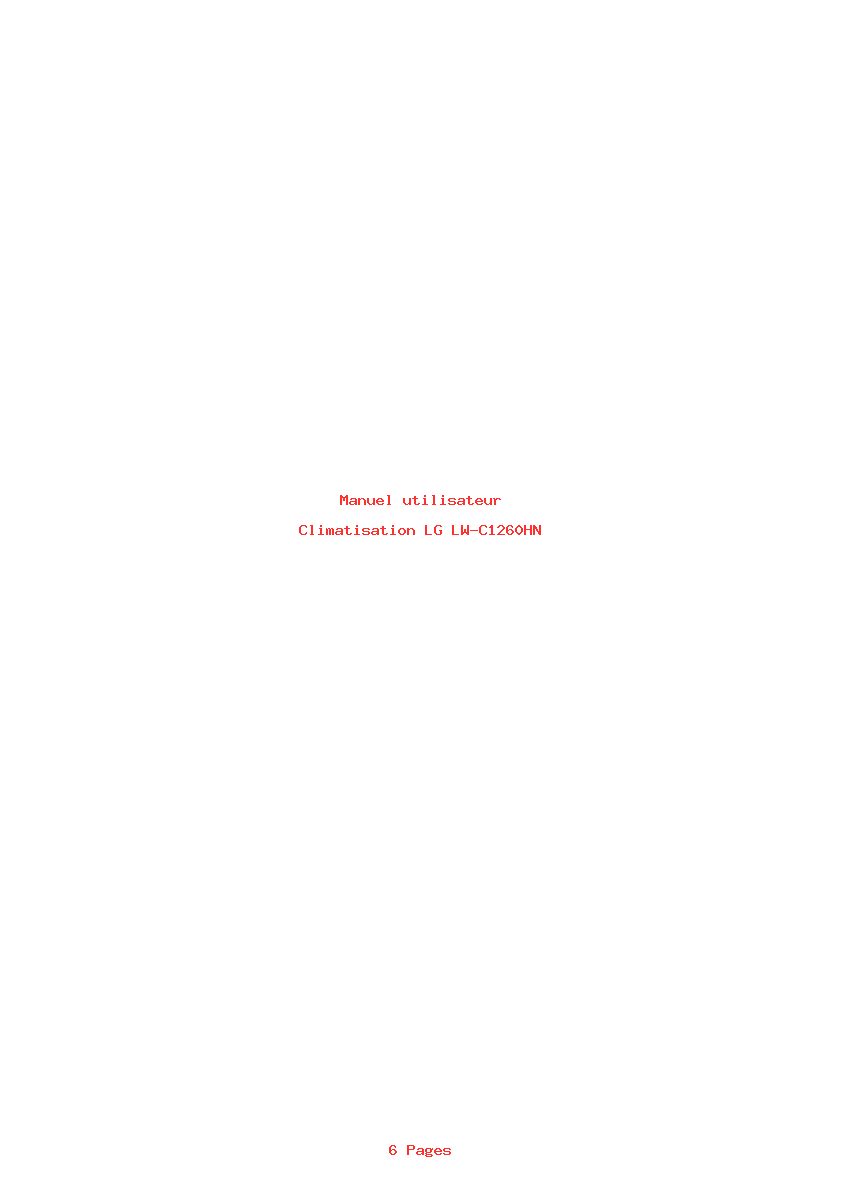 Page 1 de la notice Manuel utilisateur LG LW-C1260HN