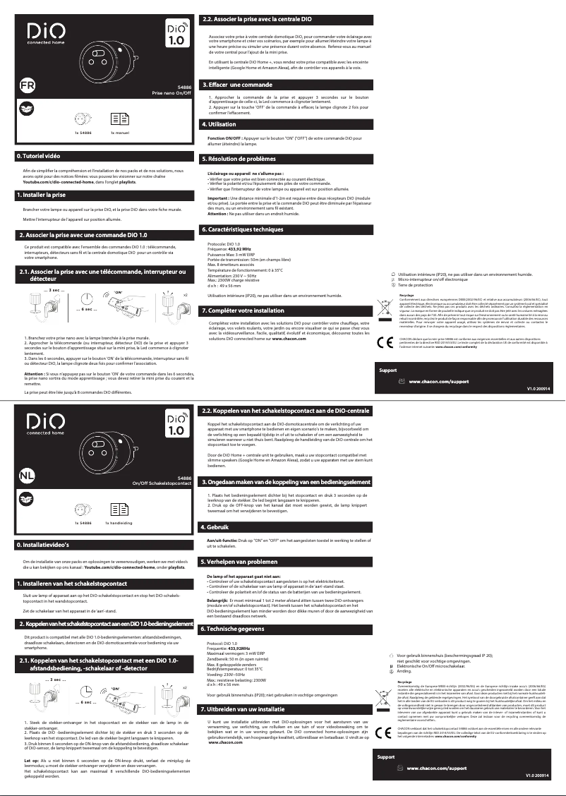 Page 1 de la notice Manuel utilisateur DiO 54886