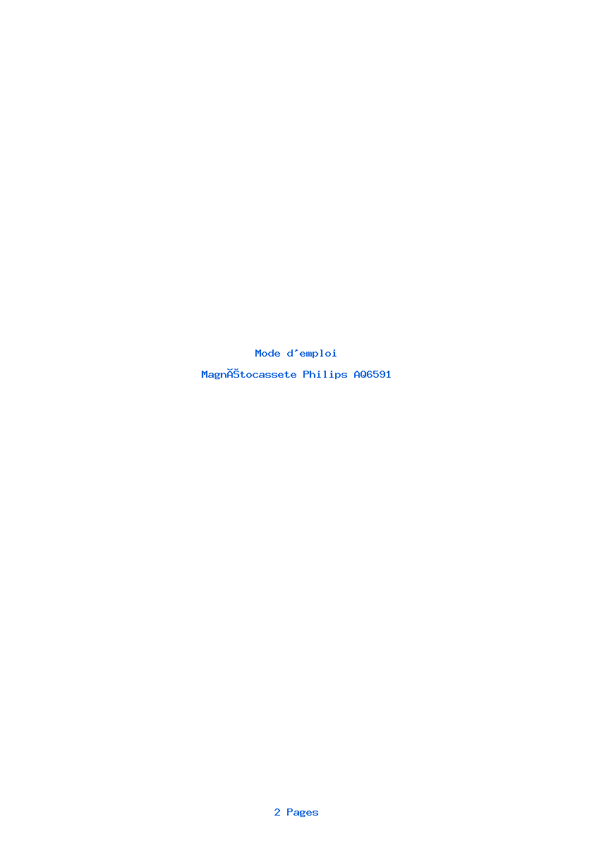 Page 1 de la notice Mode d'emploi Philips AQ6591