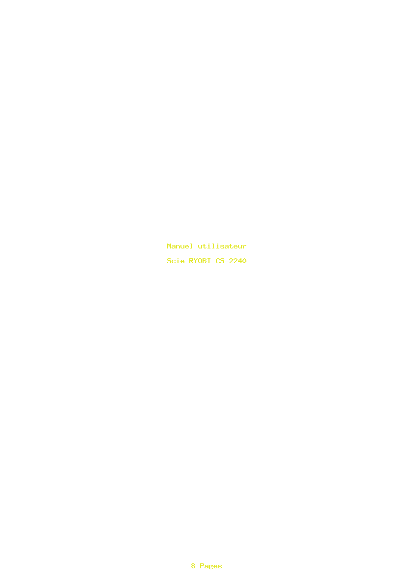 Page 1 de la notice Manuel utilisateur RYOBI CS-2240