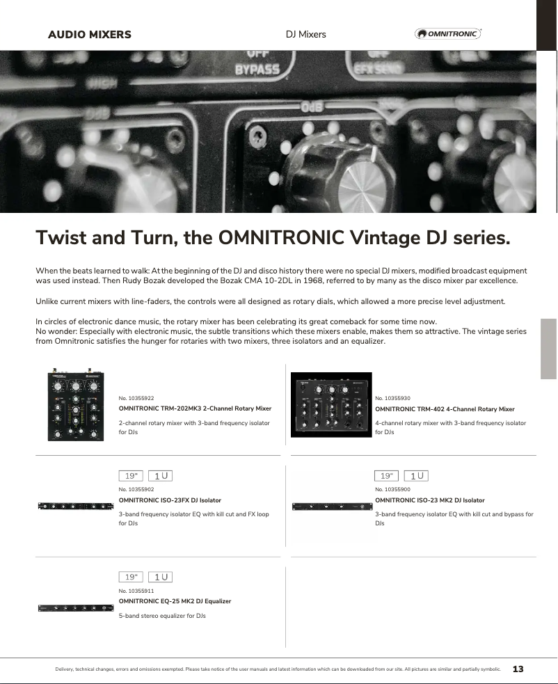 Page 1 de la notice Catalogue Omnitronic TRM-202 MK3
