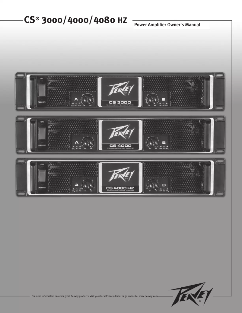 Page 1 de la notice Manuel utilisateur Peavey CS 4080