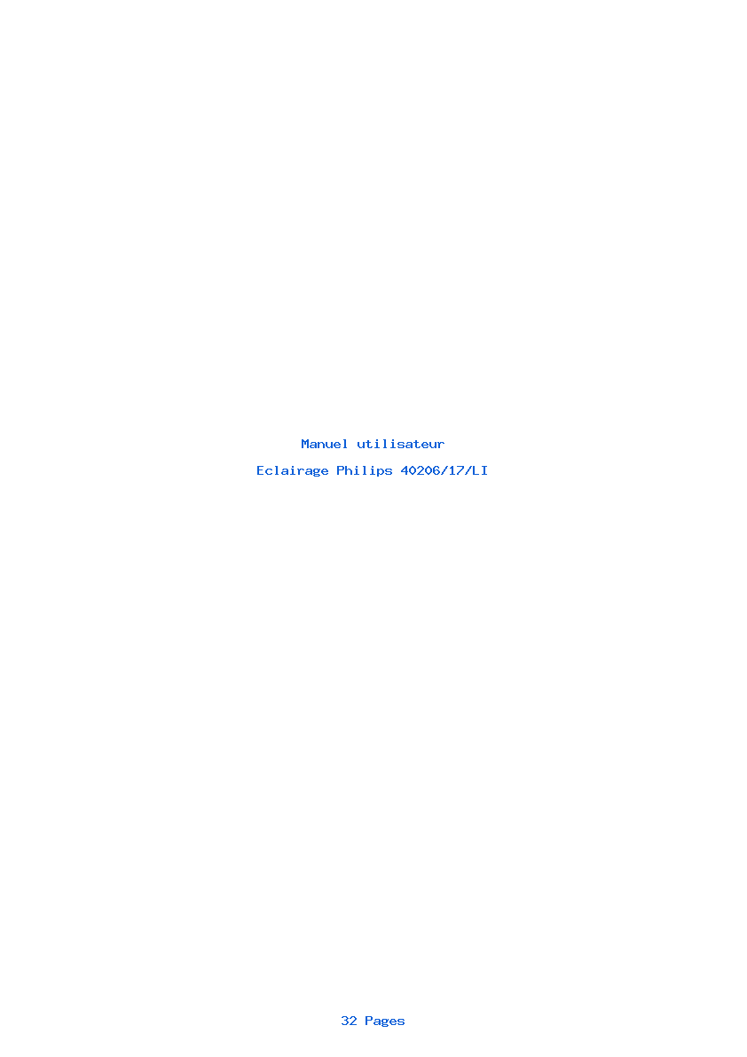 Page 1 de la notice Manuel utilisateur Philips 40206/17/LI