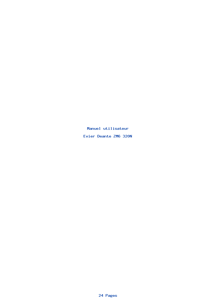Page 1 de la notice Manuel utilisateur Deante ZM6 320N