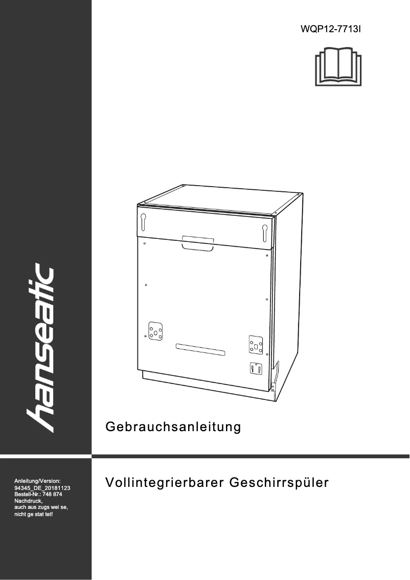 Page 1 de la notice Manuel utilisateur Hanseatic WQP12-7713I