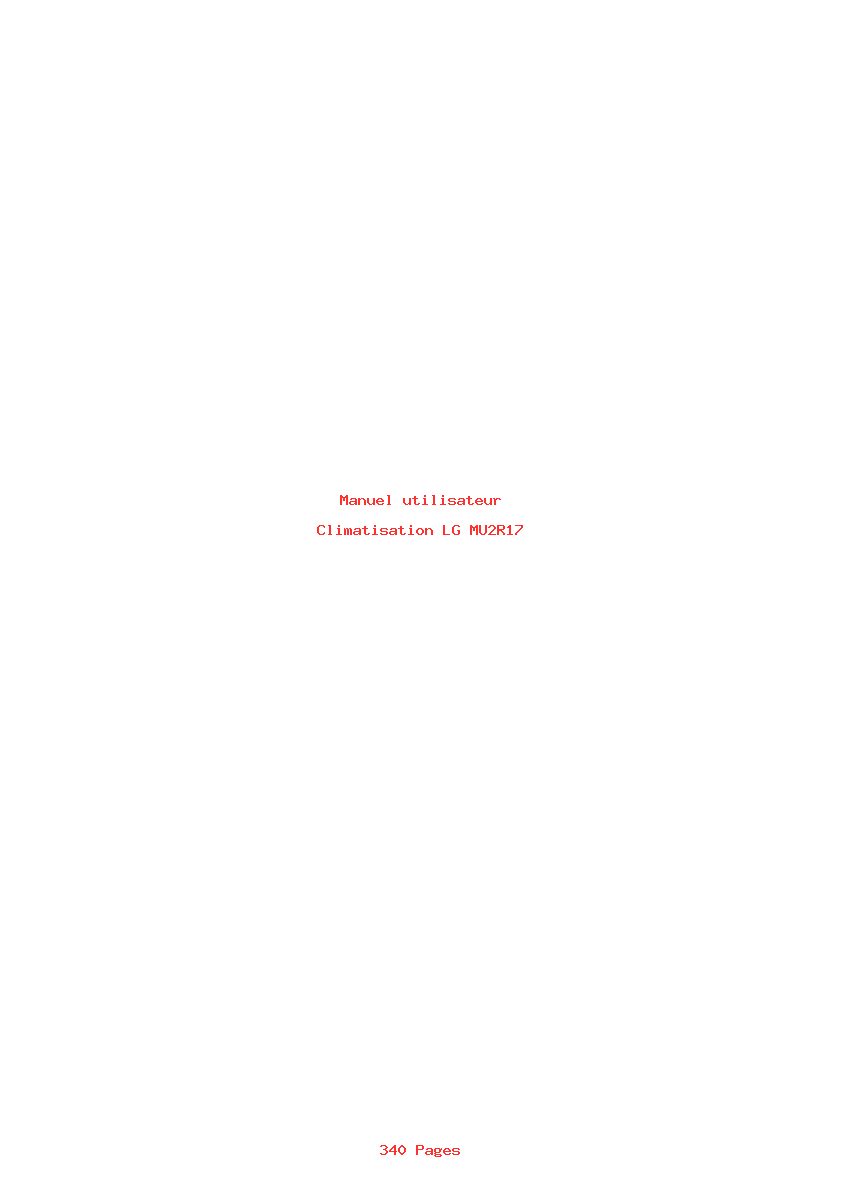Page 1 de la notice Manuel utilisateur LG MU2R17