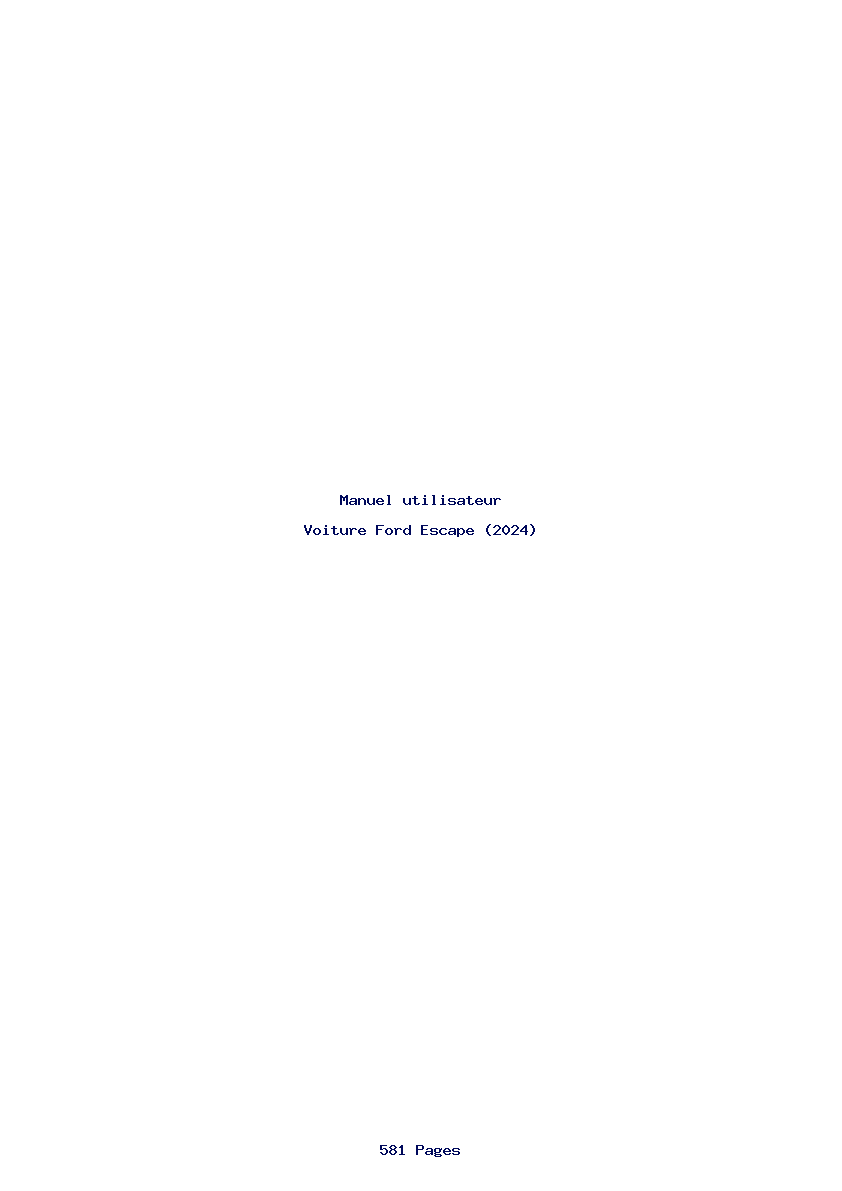 Page 1 de la notice Manuel utilisateur Ford Escape (2024)