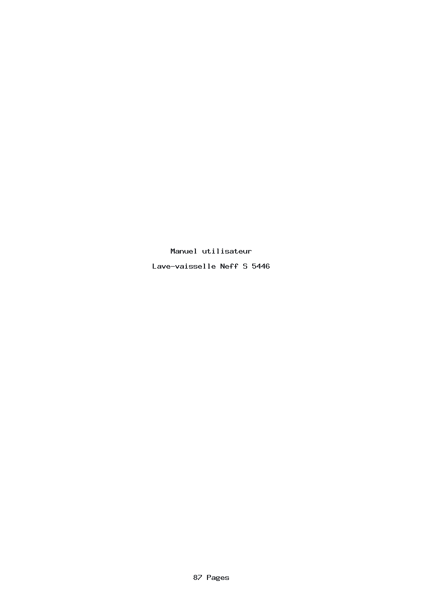 Page 1 de la notice Manuel utilisateur Neff S 5446