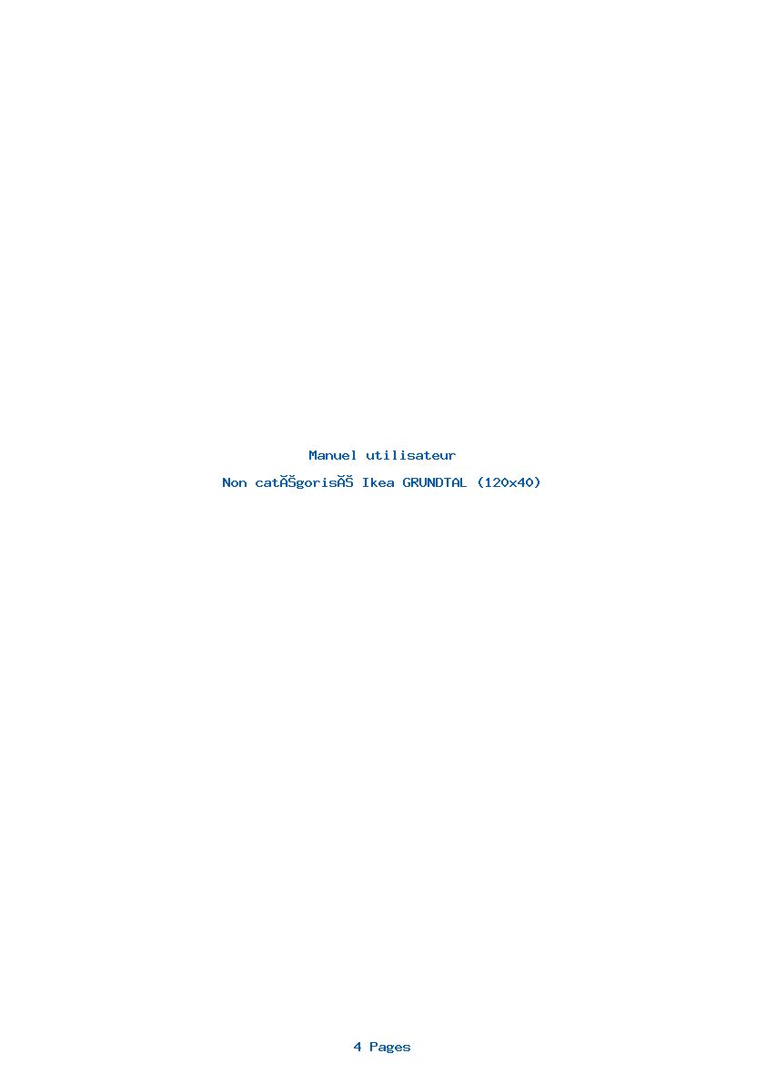 Image de la première page du manuel de l'appareil GRUNDTAL (120x40)