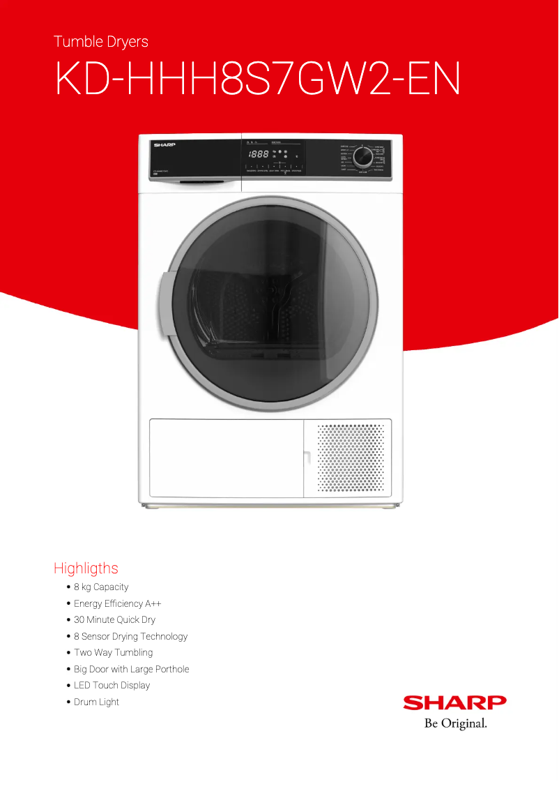 Página 1 del manual Manual de usuario Sharp KD-HHH8S7GW2