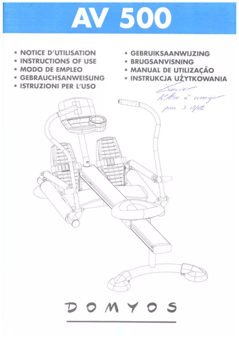 Page 1 of the manual User Manual Domyos AV 500