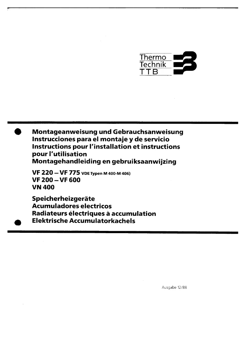 Page 1 of the manual User Manual Dimplex VN400HY