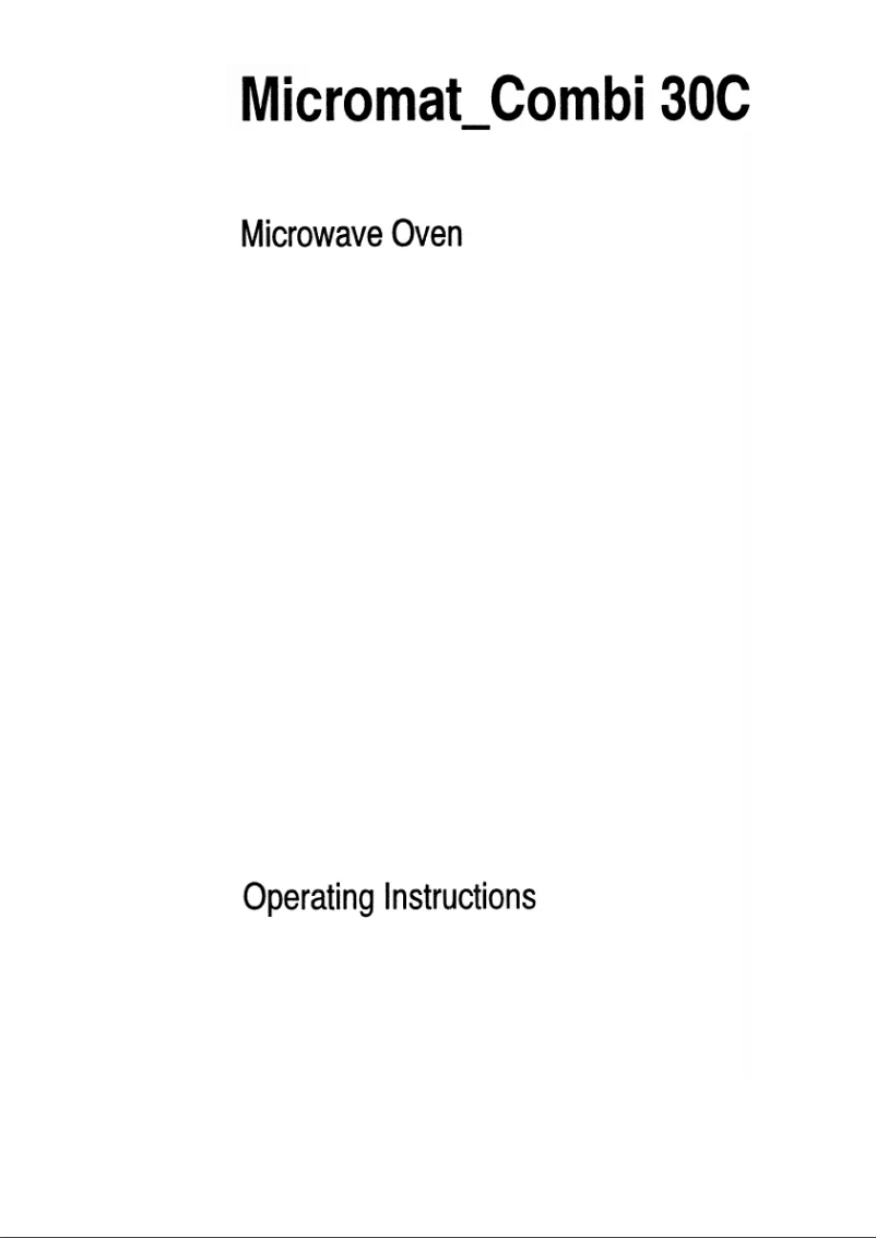 Page 1 de la notice Manuel utilisateur AEG Micromat Combi 30C