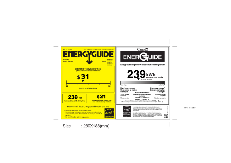 Página 1 del manual Etiqueta energética Samsung DW80R9950UG