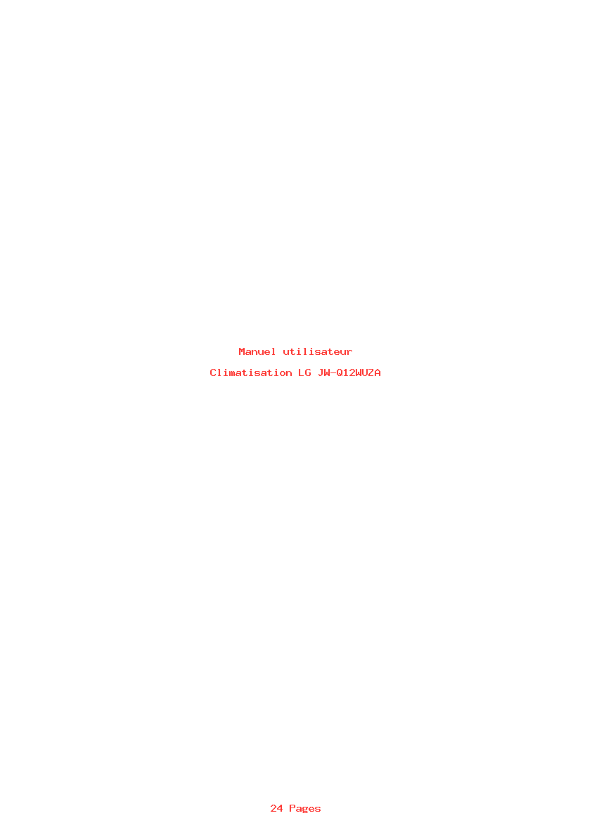 Page 1 de la notice Manuel utilisateur LG JW-Q12WUZA