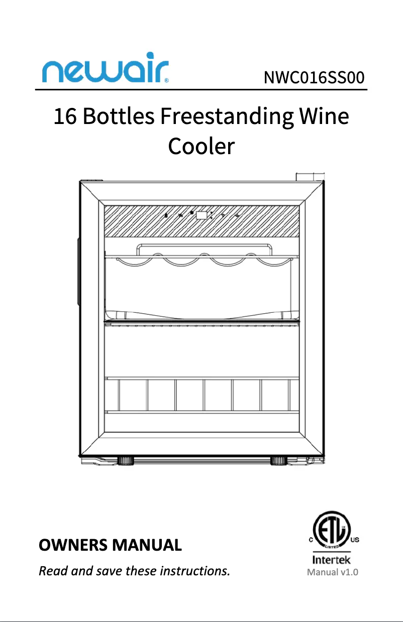 Página 1 del manual Guía de inicio rápido NewAir NWC016SS00