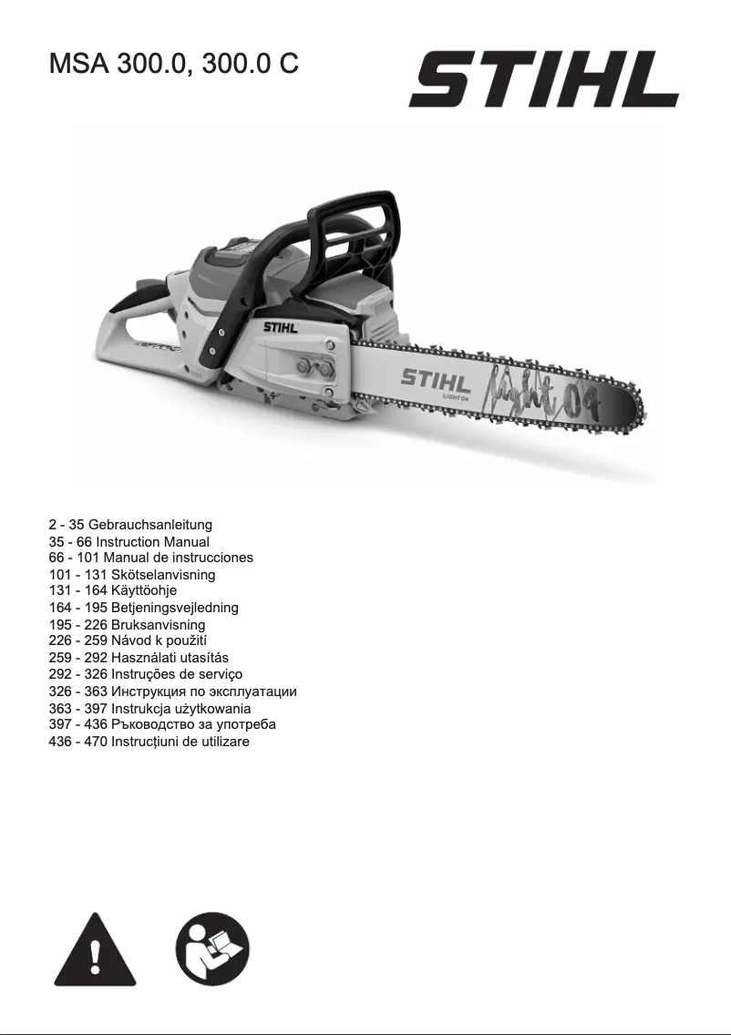 Page 1 de la notice Manuel utilisateur Stihl MSA 300