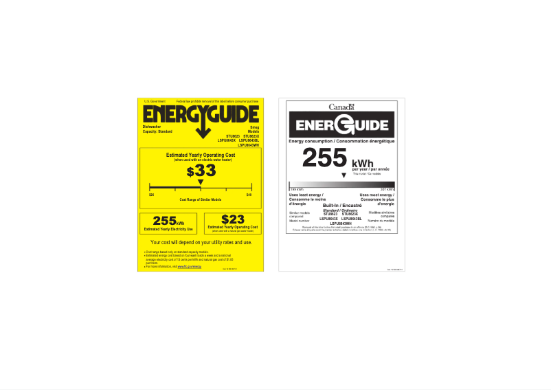 Page 1 de la notice Label énergétique Smeg LSPU8643X