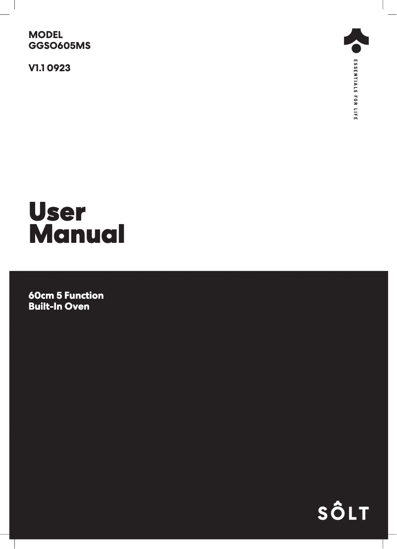 Page 1 de la notice Manuel utilisateur Sôlt GGSO605MS