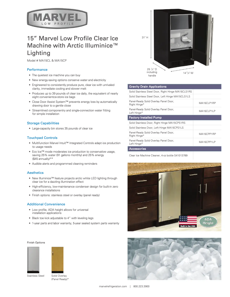 Page 1 de la notice Manuel utilisateur Marvel MA15CP