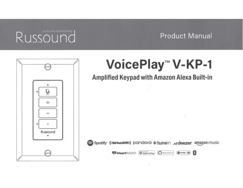 Page 1 de la notice Manuel utilisateur Russound V-KP-1