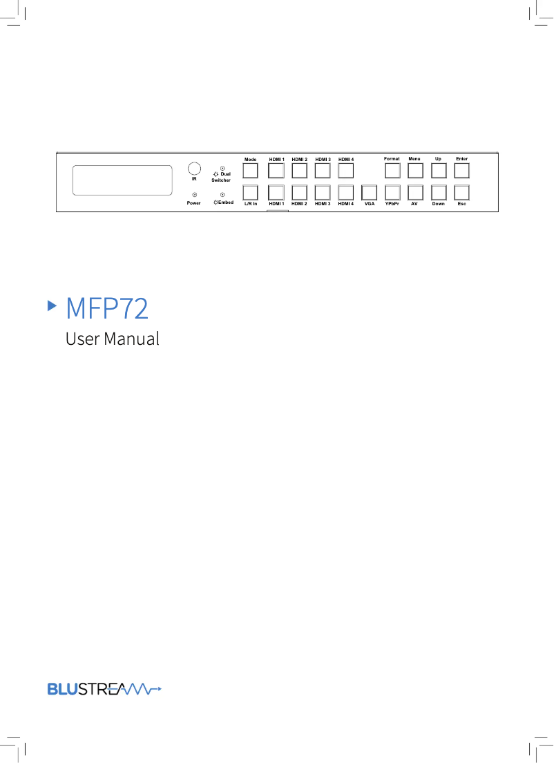 Página 1 del manual Manual de usuario Blustream MFP72