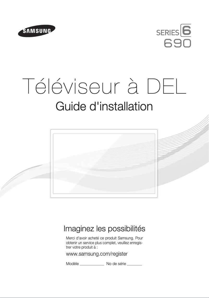 Page 1 de la notice Guide d'installation Samsung HG32NC690DF
