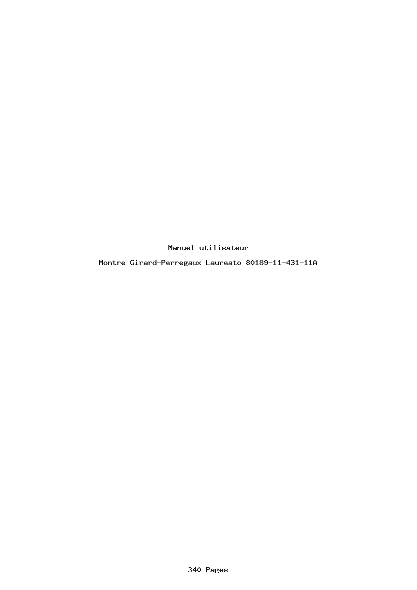 Page 1 de la notice Manuel utilisateur Girard-Perregaux Laureato 80189-11-431-11A