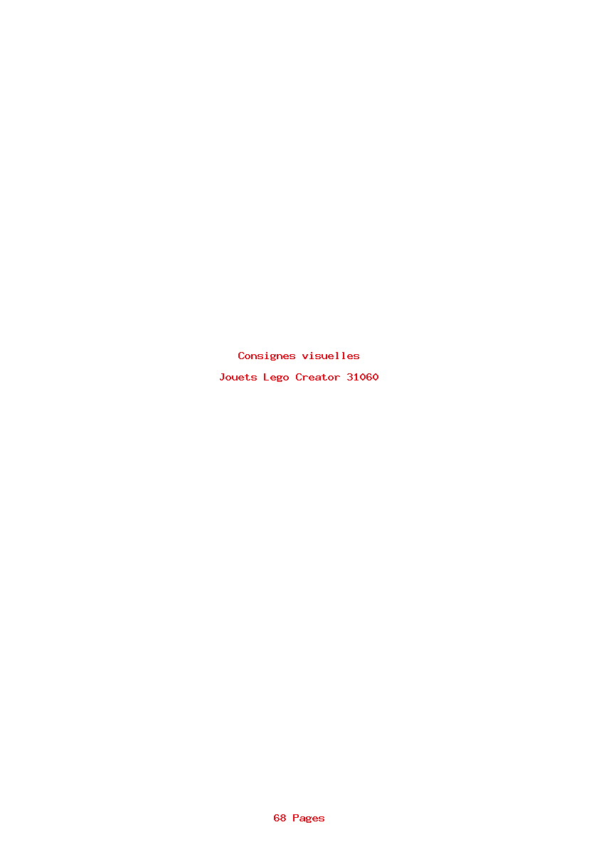 Page 1 de la notice Consignes visuelles Lego Creator 31060