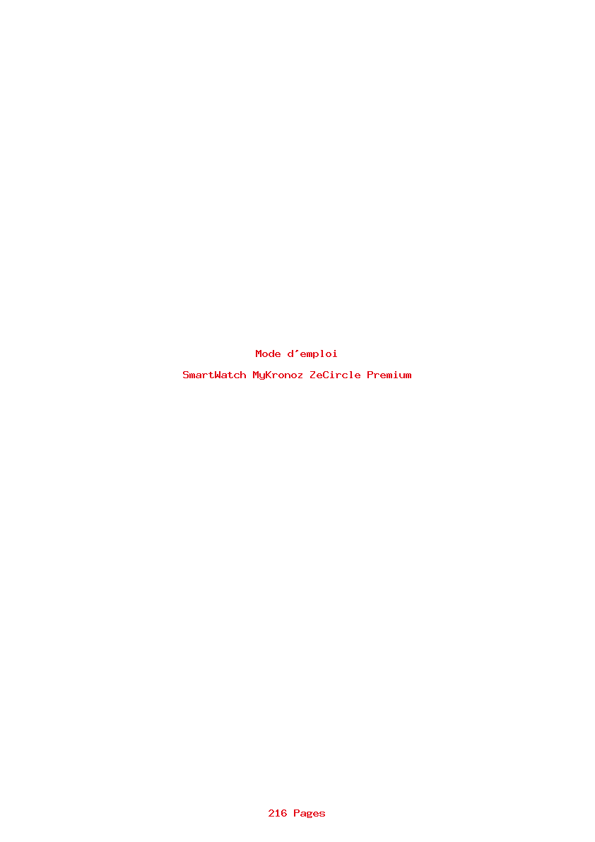 Page 1 de la notice Mode d'emploi MyKronoz ZeCircle Premium