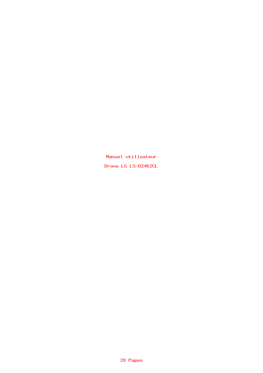 Page 1 de la notice Manuel utilisateur LG LS-D2462CL