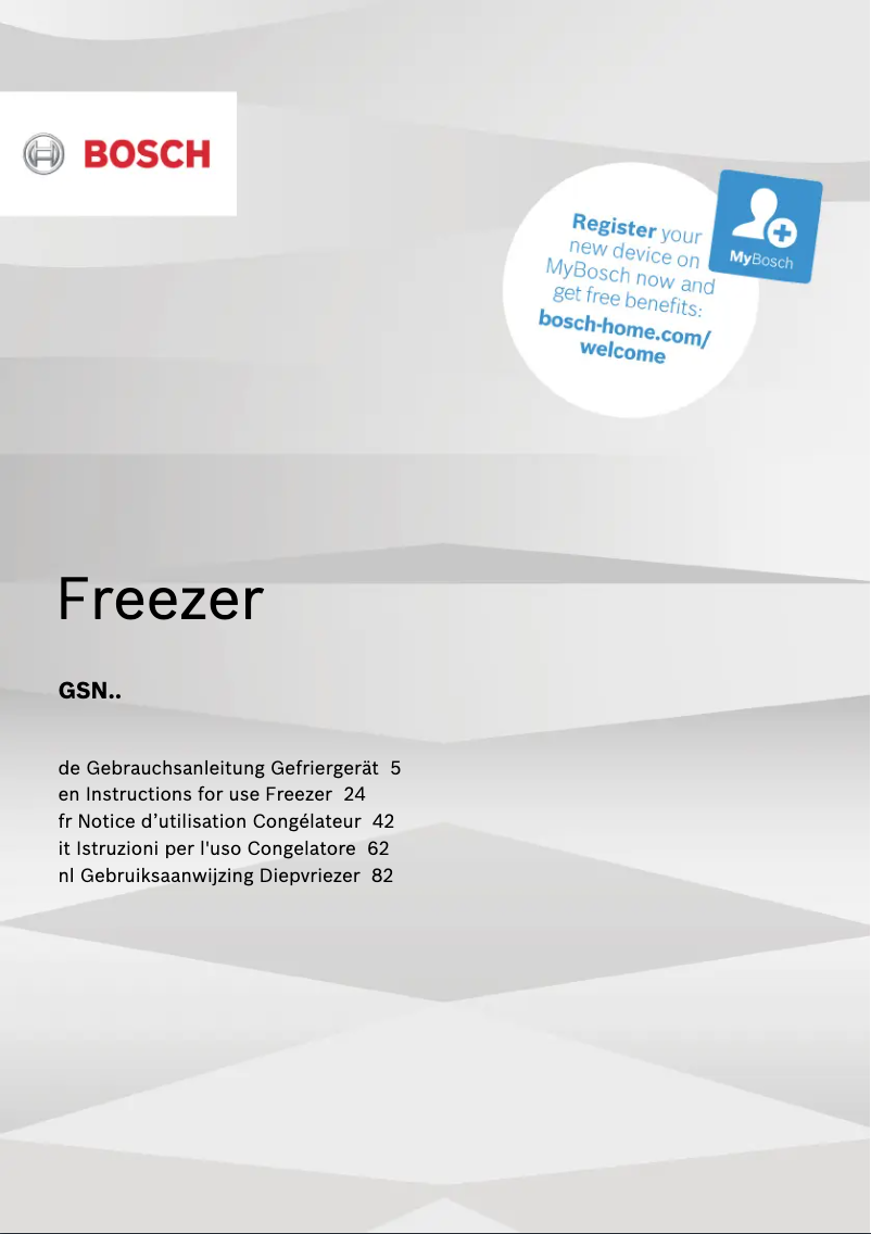 Page 1 de la notice Manuel utilisateur Bosch GSN36VLEP