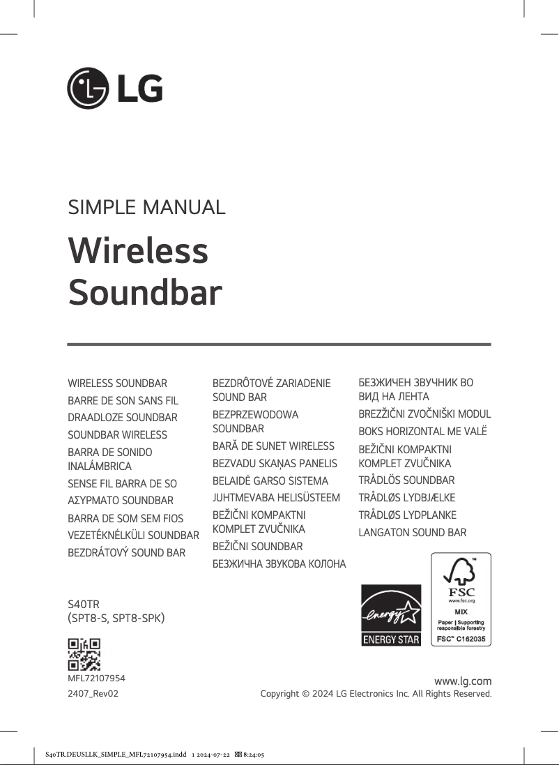 Page 1 of the manual User Manual LG S40TR