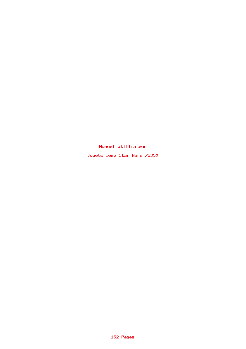 Page 1 de la notice Manuel utilisateur Lego Star Wars 75350