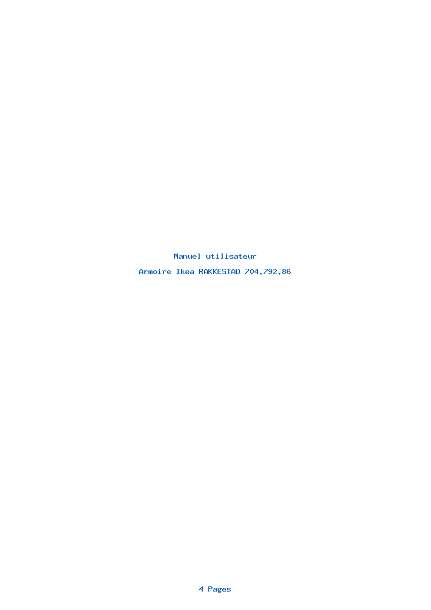 Page 1 de la notice Manuel utilisateur Ikea RAKKESTAD 704.792.86