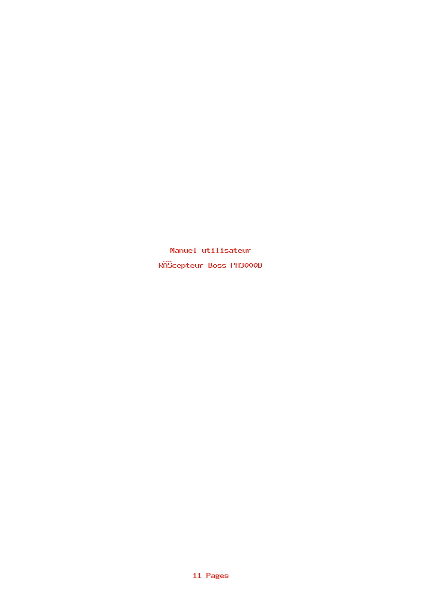 Page 1 de la notice Manuel utilisateur Boss PH3000D