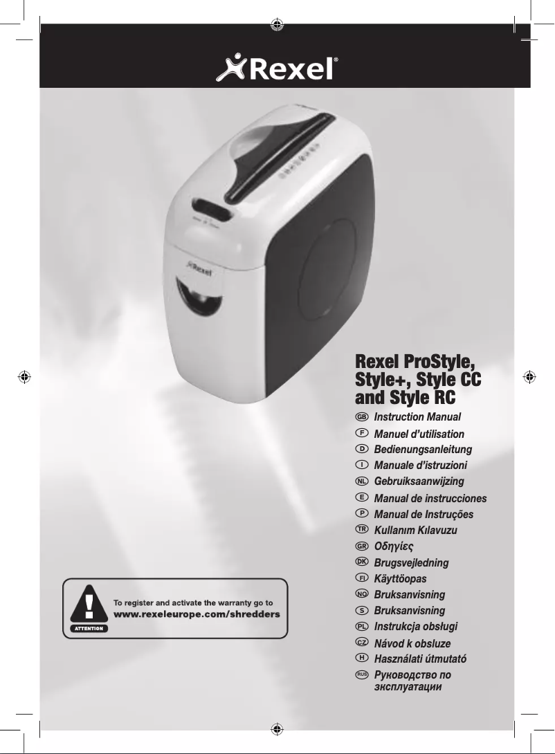 Page 1 de la notice Manuel utilisateur Rexel Prostyle