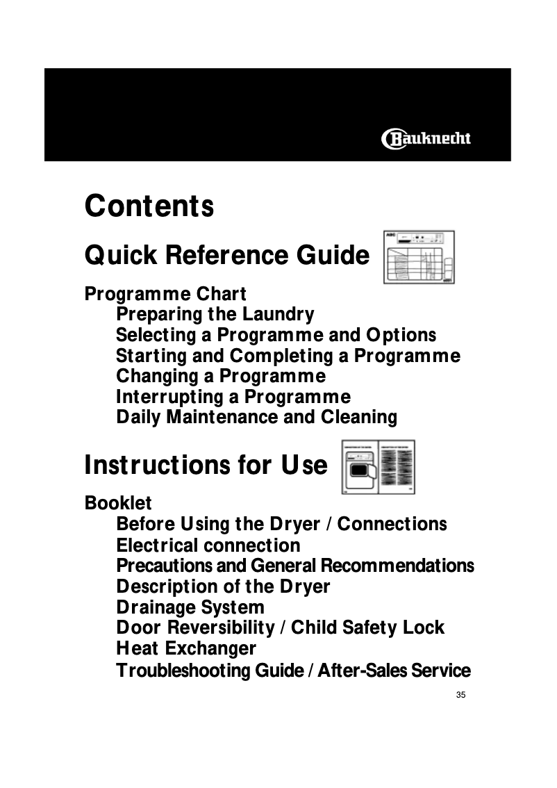 Page 1 of the manual User Manual Bauknecht TRKK 6621/6
