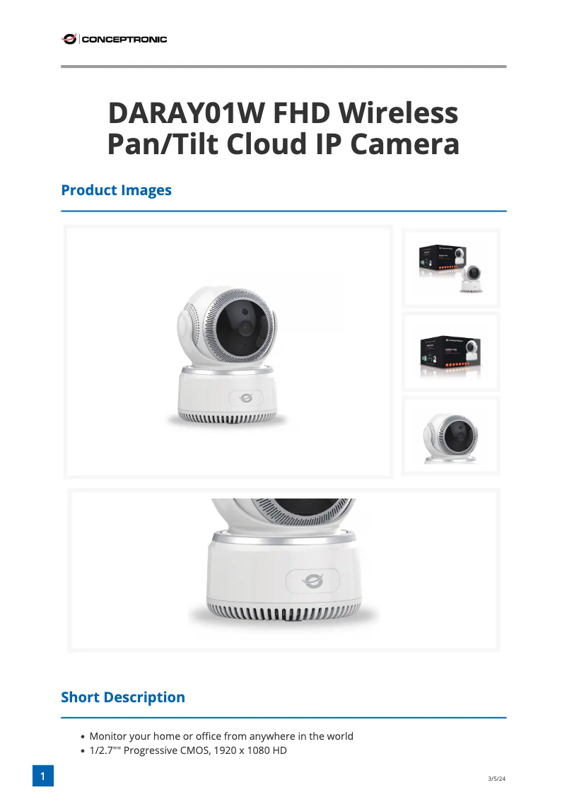 Page 1 de la notice Fiche technique Equip DARAY 01