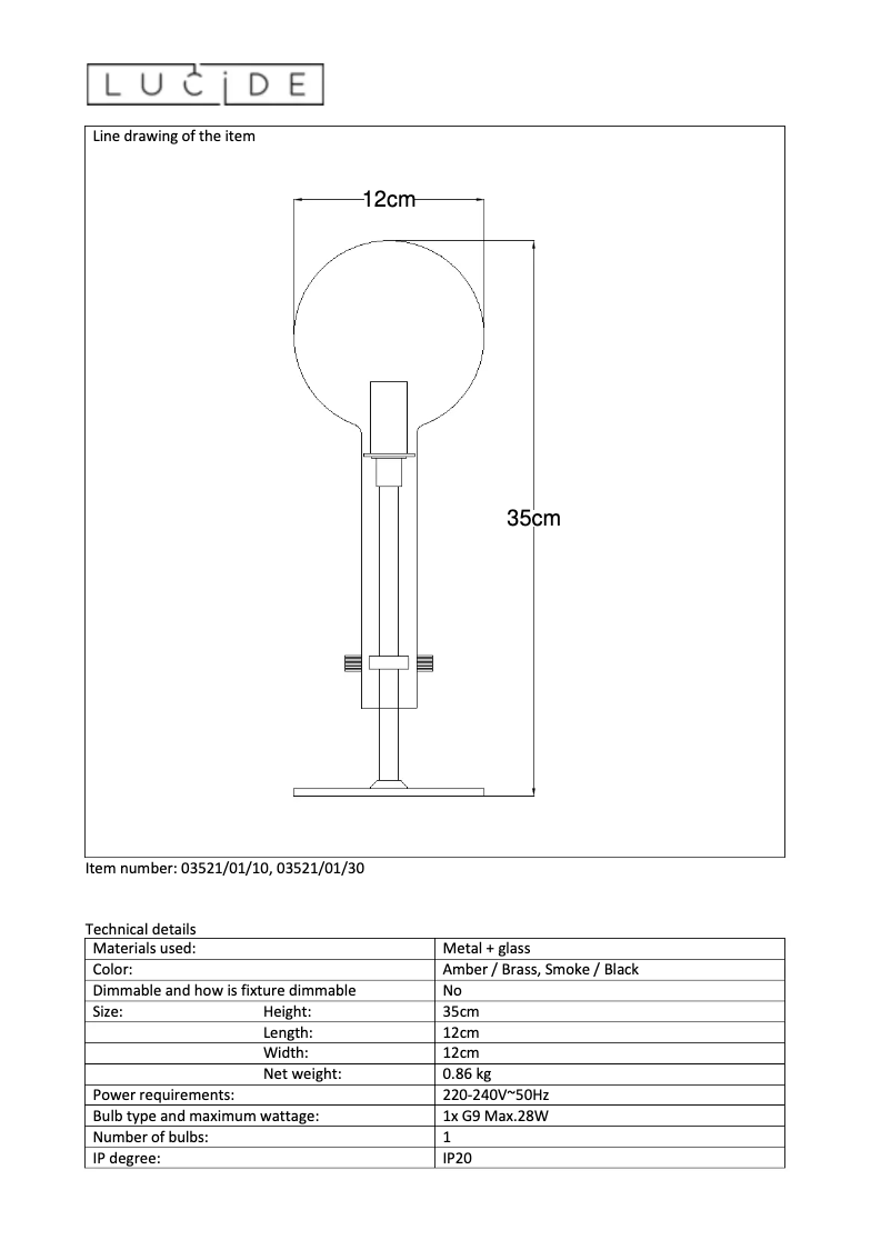Page 1 of the manual User Manual Lucide Lone
