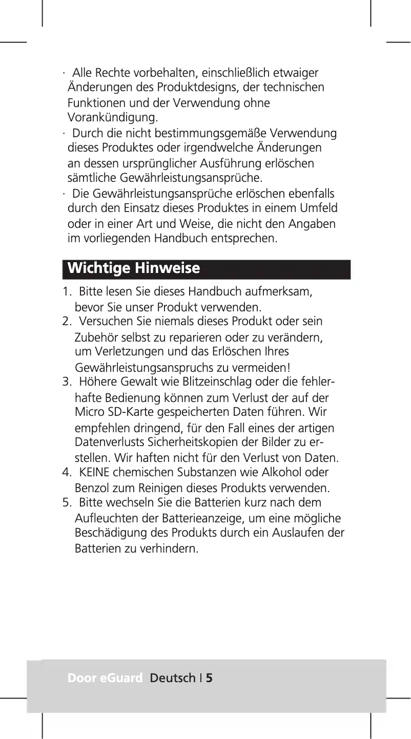 Page 1 de la notice Manuel utilisateur Burg Wächter Door eGuard DG8200