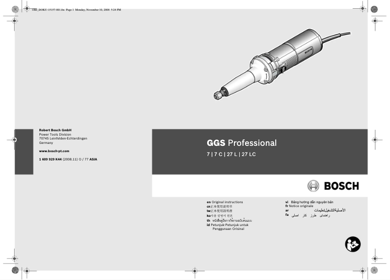 Page 1 of the manual User Manual Bosch GGS 27 Professional