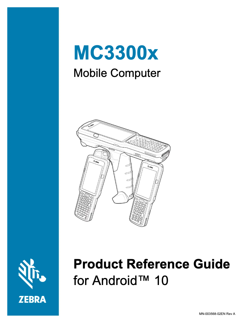Page 1 de la notice Manuel utilisateur Zebra MC3300