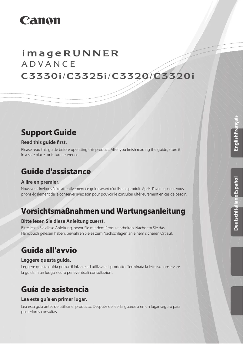 Page 1 de la notice Manuel utilisateur Canon imageRUNNER ADVANCE C3320i