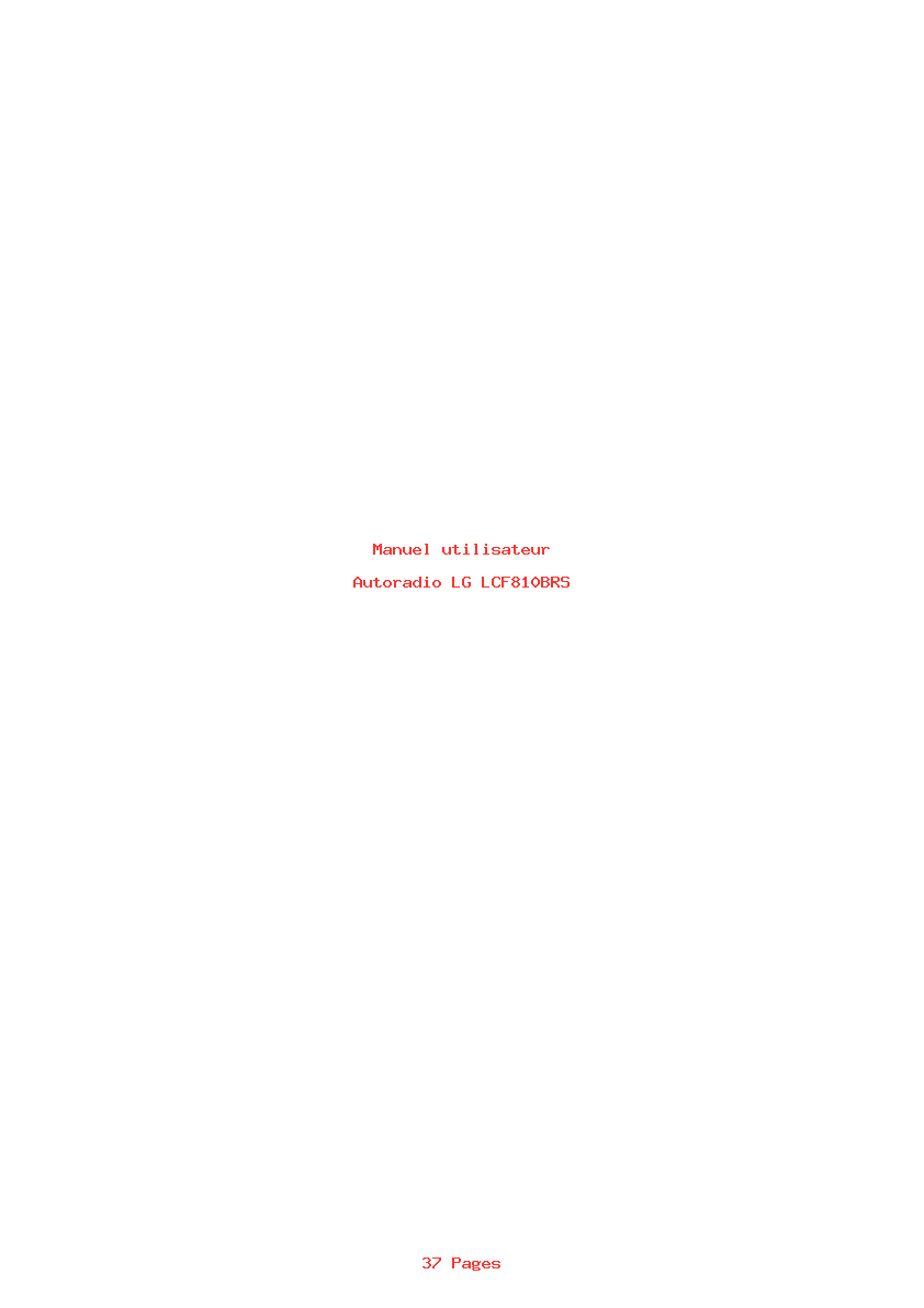 Page 1 de la notice Manuel utilisateur LG LCF810BRS